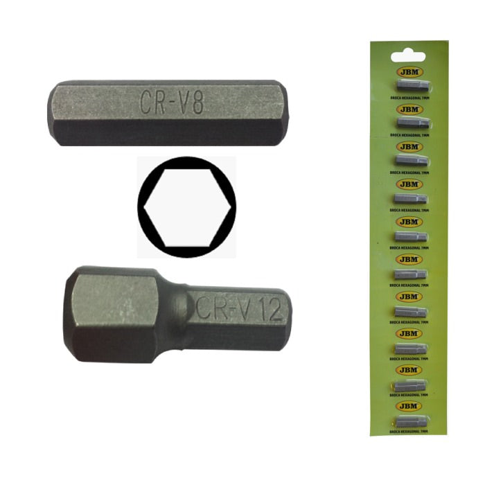JBM (13278) M8 Allen Hexagonal 7mm - Chromed