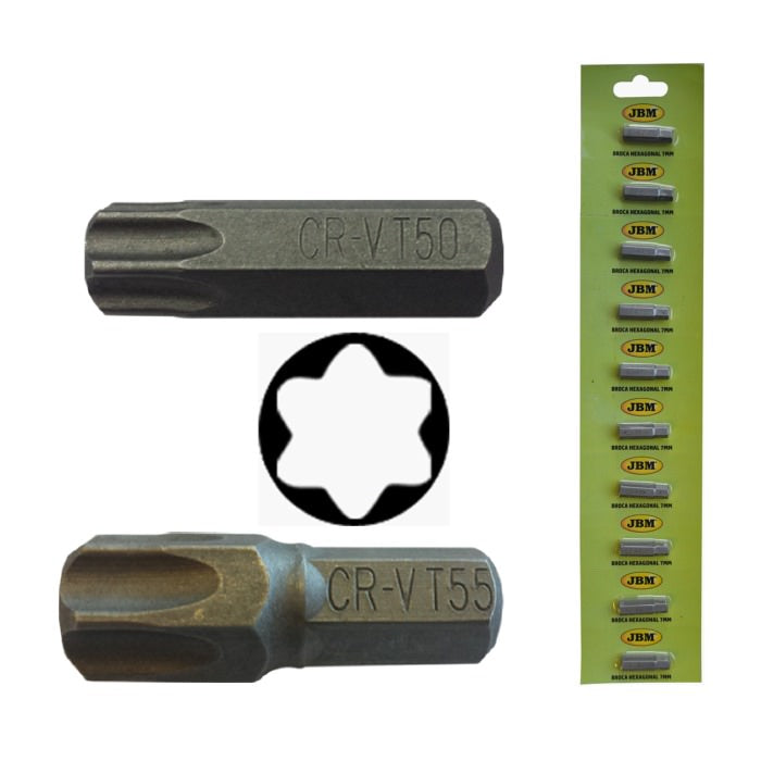 JBM (13292) Punta Allen Torx (TX) M8 T40 - Cromada