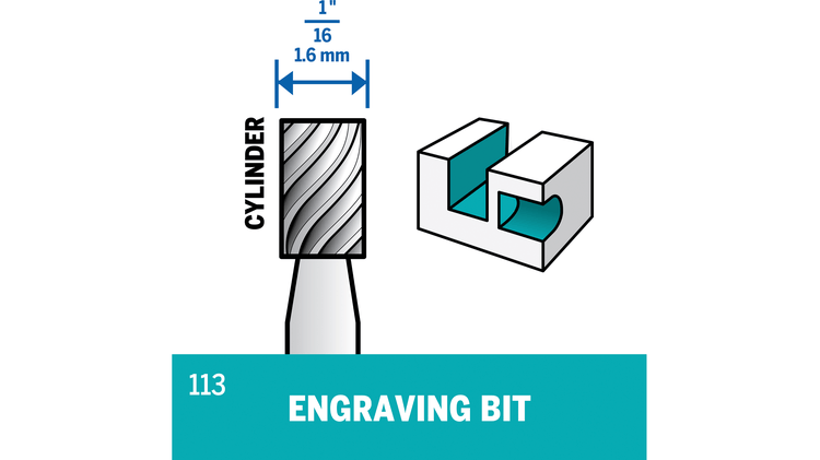 Broca de gravação Dremel (113) - 1,6 mm (x3)