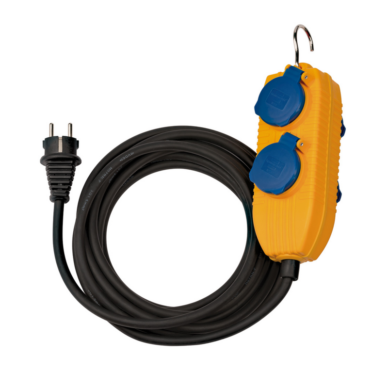 Cabo de construção Brennenstuhl IP54 com Powerblock 10m preto H07RN-F 3G1.5