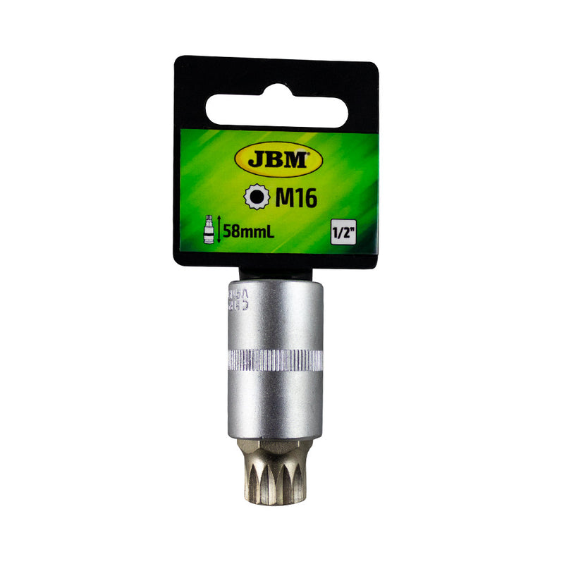 JBM (12029) Bit Socket 1/2" XZN Tamperproof M16x58mm Sp. VAG
