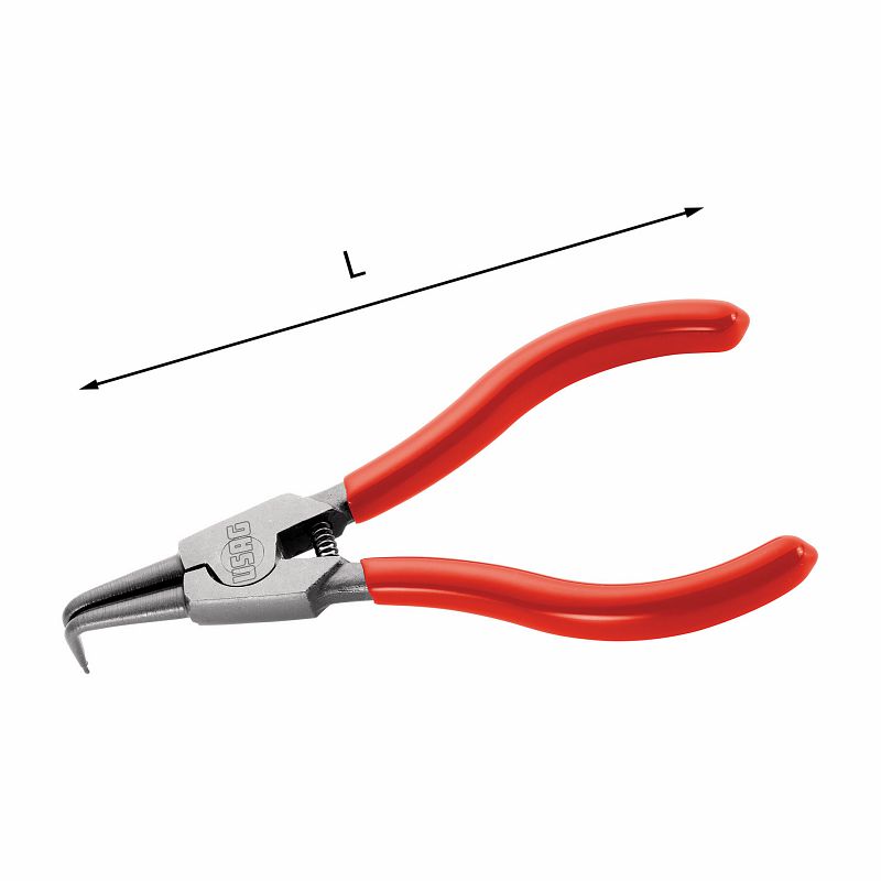 Alicate USAG (128 CP) com ponta dobrada a 90° para anéis de retenção externos