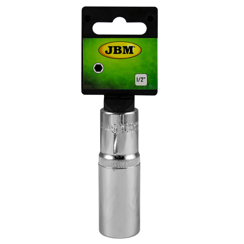 JBM (13254) 1/2" 75mm Long Hex Socket, 16mm - Chromed