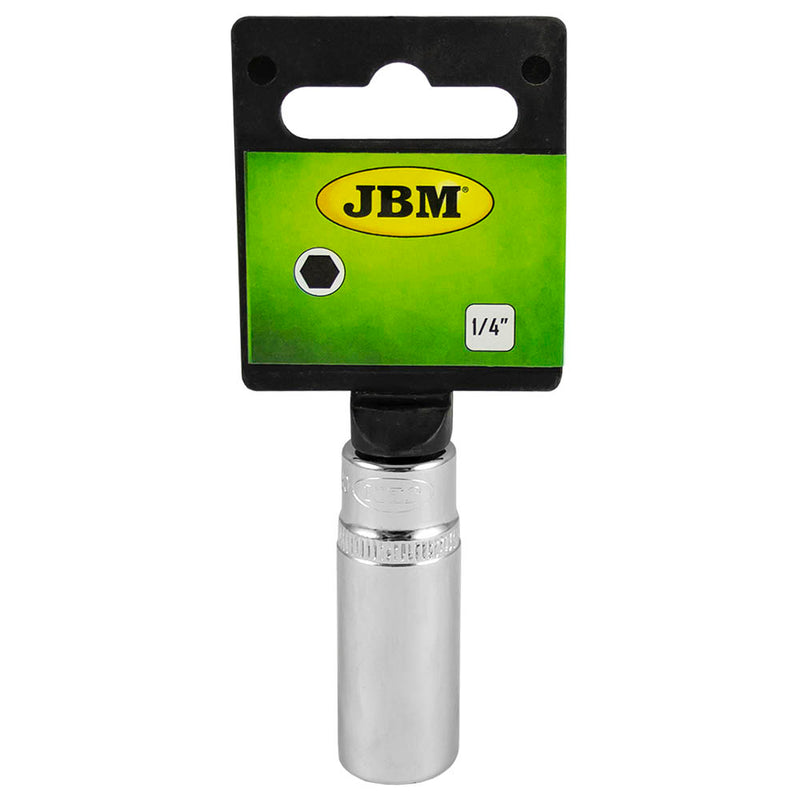 JBM (13343) 1/4" 50mm Long Hex Socket - 4mm - Chromed