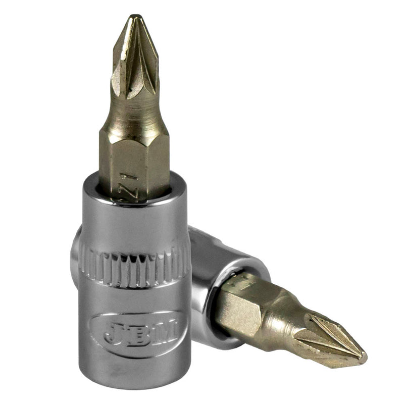JBM (13371) Screwdriver Bit Sockets Double Phill PZ0 - Chromed