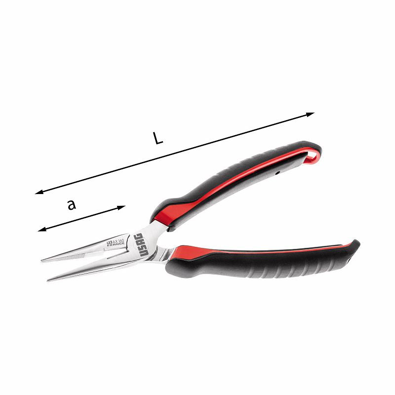 Alicate de bico extra longo semicircular USAG (133 AX) com maxilas retas