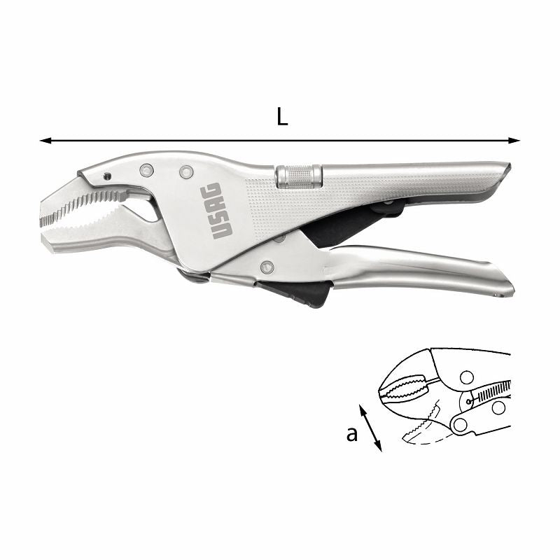 USAG (134 A) Alicate de pressão com garras côncavas