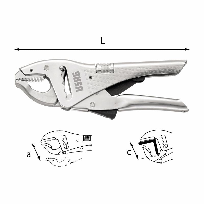 USAG (135 A) Lock-Grip Rack-Type Pliers With Short Jaws