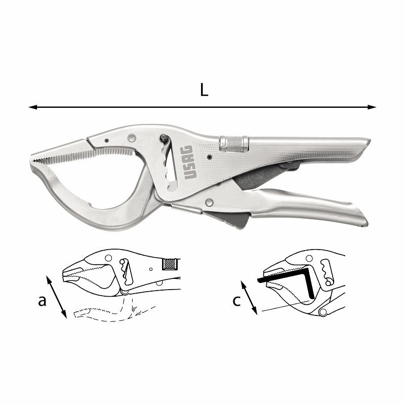 USAG (135 C) Lock-Grip Rack-Type Pliers With High Capacity