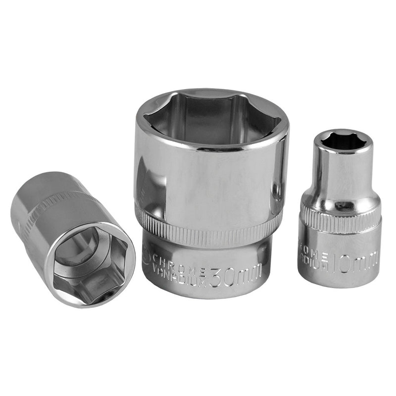 JBM (13259) 1/2" Hex Short Socket 13mm - Chromed