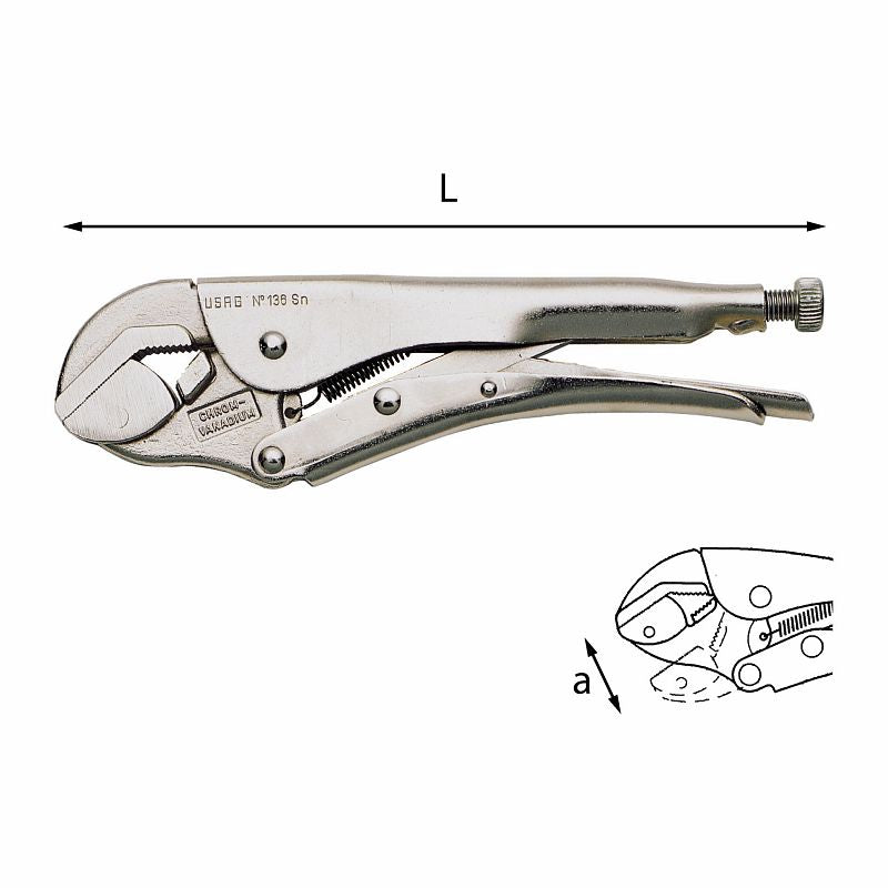 Alicate de pressão USAG (136 SN) com mandíbula inferior articulada