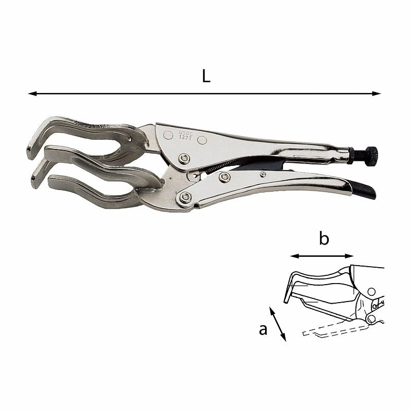 Alicate de pressão USAG (137 T) com garras em forma de garfo