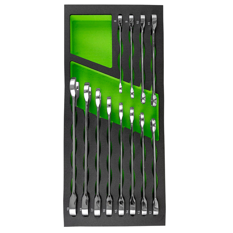 JBM (13922) 12 Pcs Combination Ratchet Wrench Set In Eva Tray