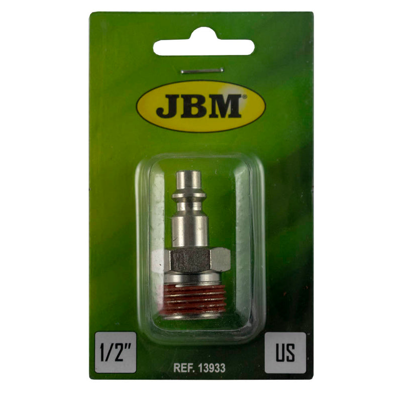 JBM (13933) Conector rápido macho para EE. UU. - Rosca macho de 1/2"