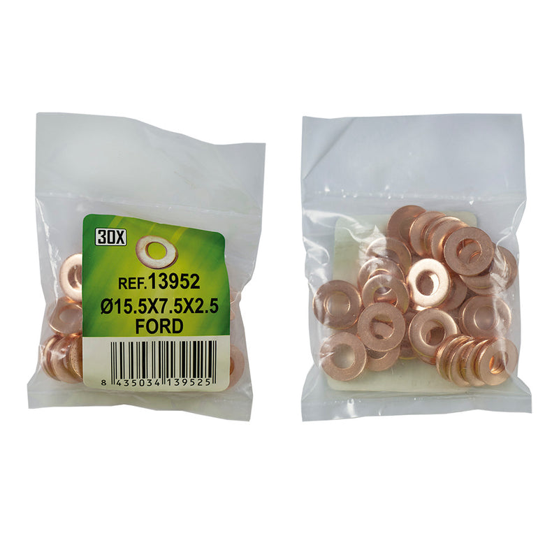JBM (13952) 30 Injector Copper Ring Bag - Ø15.5x7.5x2.5 - Ford (Ref. 53464)