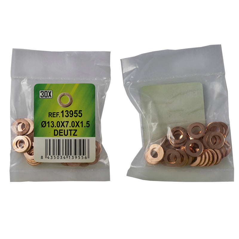 JBM (13955) 30 Injector Copper Ring Bag - Ø13.0x7.0x1.5 - Deutz (Ref. 53464)
