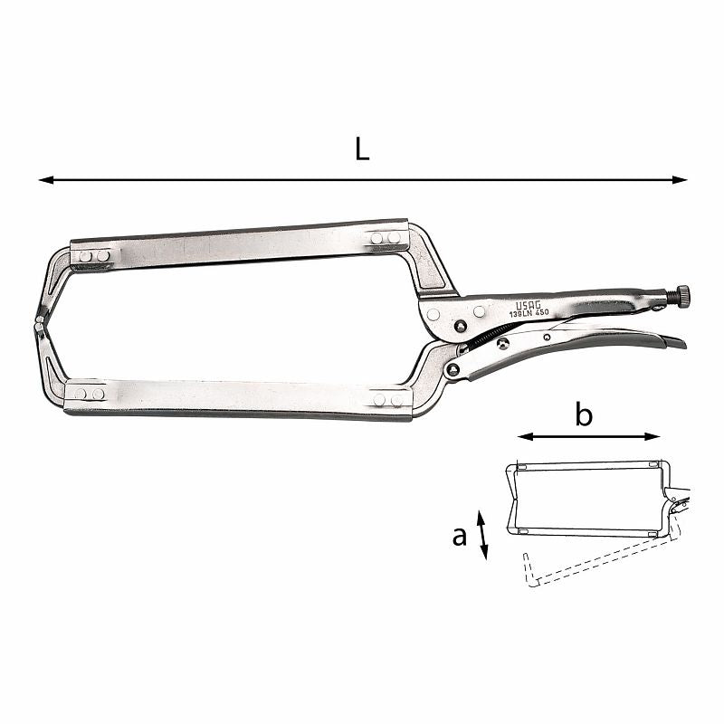 Alicate de pressão USAG (139 LN) com garras longas tipo C