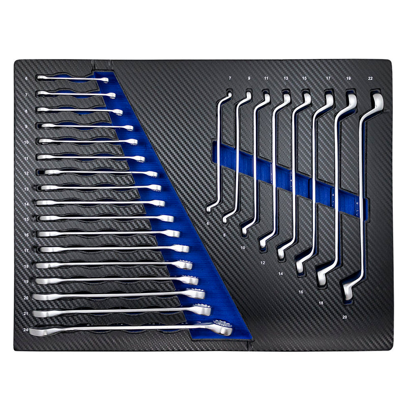 Conjunto de 4 módulos de ferramentas JBM (43708A) com acabamento em fibra de carbono - Azul