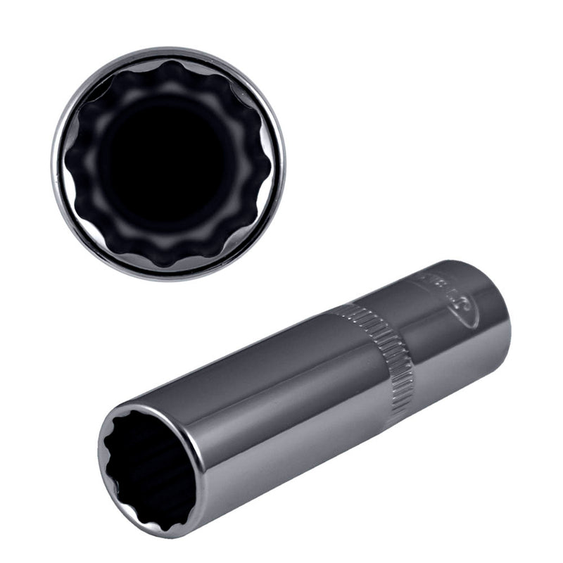 JBM (14510) 1/2" 75mm Long 12-Point Socket, 16mm - Chromed