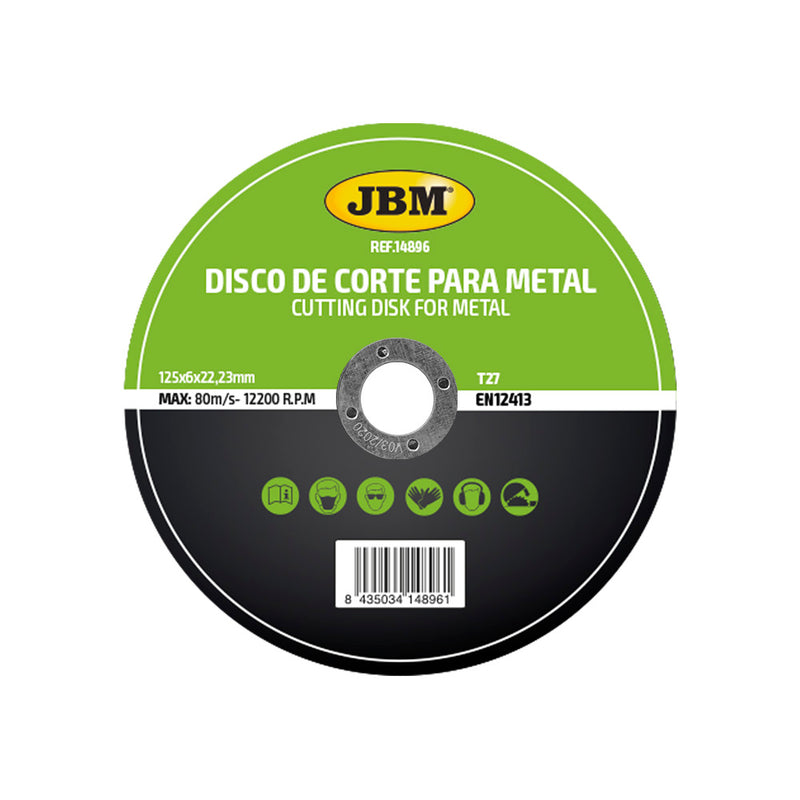 Disco de corte T27 para metal JBM (14896) 125x6mm