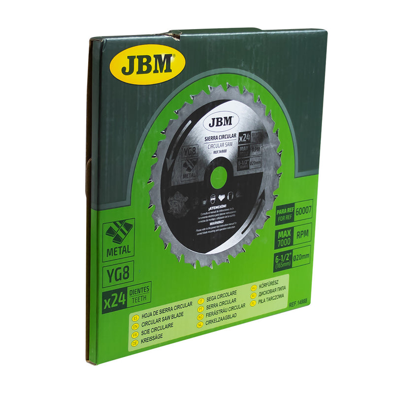 JBM (14988) Circular Saw Blade 24T 165mm for Metal for Ref. 60007