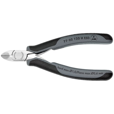 Knipex (77 02 120 H ESD) Electronics Diagonal Cutter with carbide cutting edges ESD