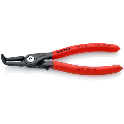 Alicate de precisão para anéis de retenção Knipex (48 41 J21) para anéis de retenção internos em furos.