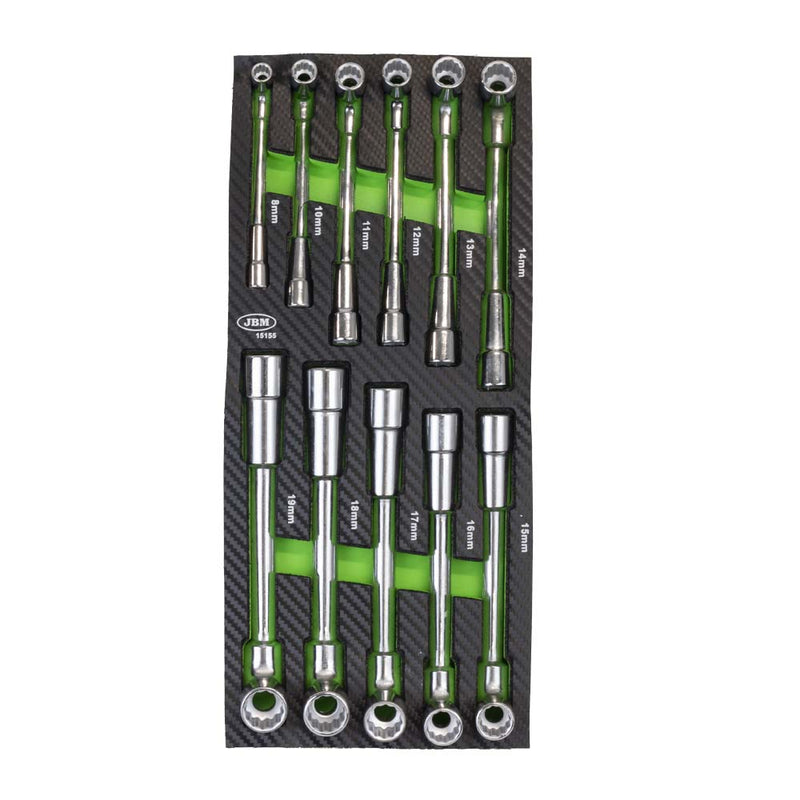 JBM (15155) 11 Pcs "L" Type Socket Wrench Set In Carbon Fiber Finish Eva Tray