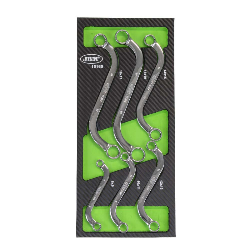 Bandeja JBM (15160) com acabamento em fibra de carbono EVA e conjunto de 6 chaves tipo "S" - Acabamento espelhado