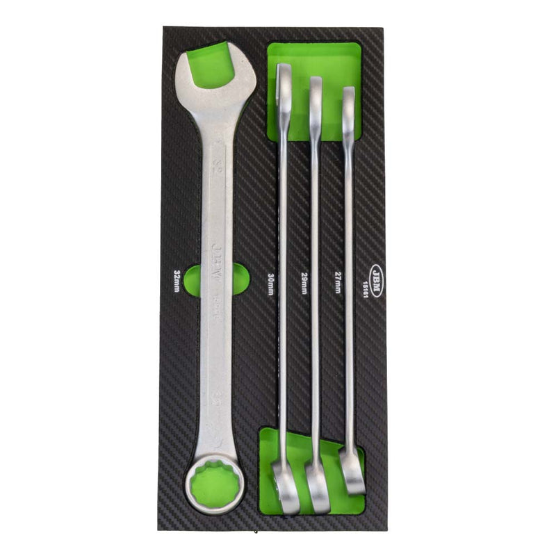 JBM (15161) 4pcs Combination Wrench Set In Carbon Fiber Finish Eva Tray
