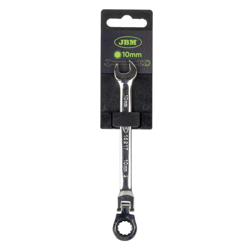 Llave combinada de carraca articulada JBM (15217) de 10 mm - Acabado espejo
