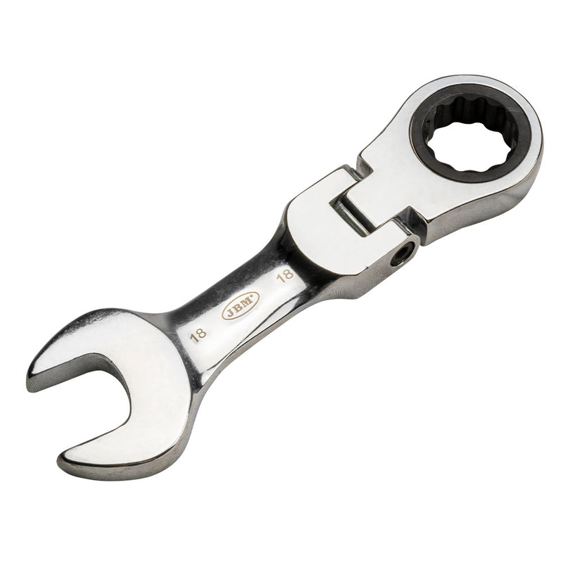 JBM (15328) Stubby Articulated Combination Spanner with Ratchet Joint - 8mm