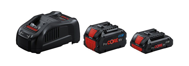 Conjunto de energia Bosch ProCORE18V 4,0 Ah + 5,5 Ah + GAL 1880 CV Profissional