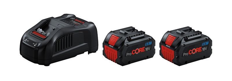 Conjunto de energia Bosch 2x ProCORE18V 5,5Ah + GAL 1880 CV Profissional