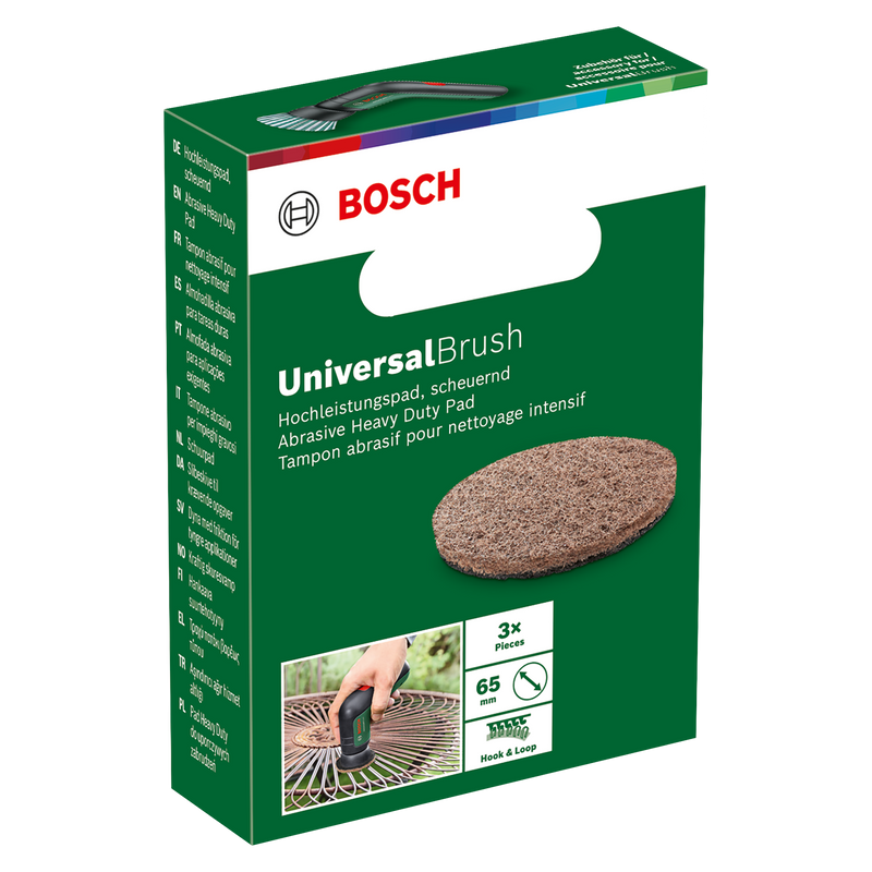 Bosch Power Scrubber Brown heavy duty pad X3