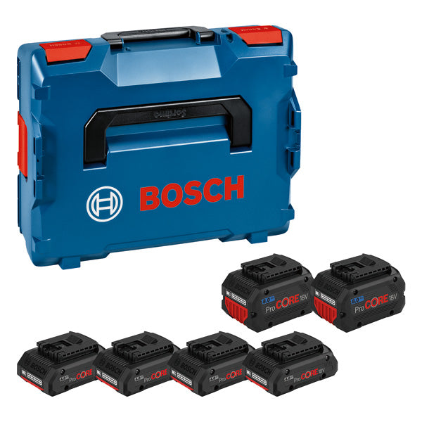 Pacote Bosch 6x Baterias ProCORE18V: 4x 4,0Ah + 2x 8,0Ah Profissional