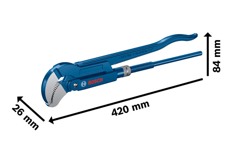 Bosch Pipe wrench 45° 420mm S-type corner pipe