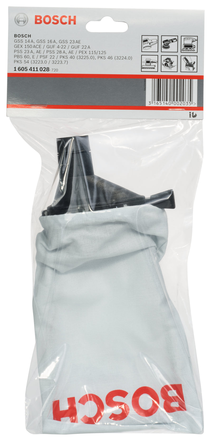 Bolsa para polvo Bosch + conector + marco