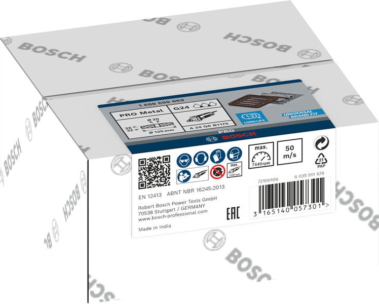 Disco de amolar Bosch de 125 mm y 20 mm de diámetro