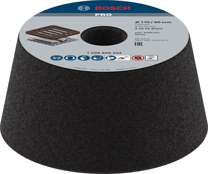 Muela cónica de metal Bosch PRO, 90 x 110 x 55 mm, G60