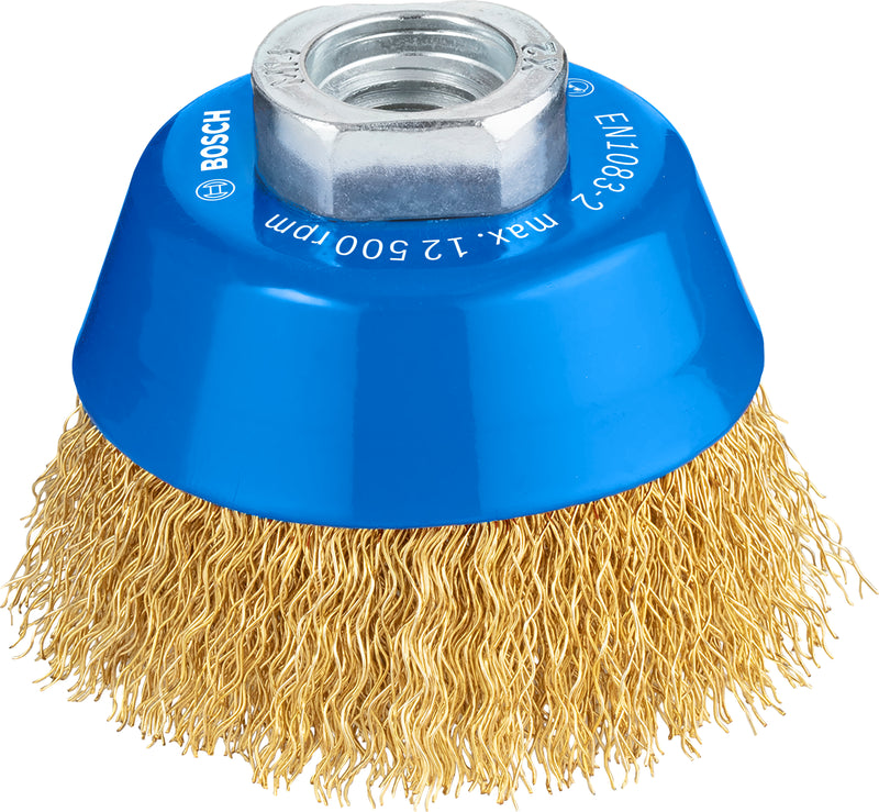 Bosch M14 Cup Brush 70mm, Crimped, 0.3mm Brass