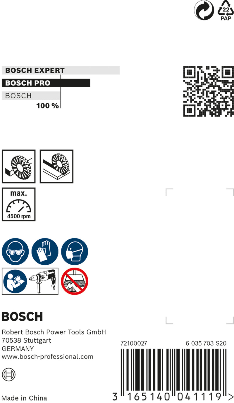 Bosch 6mm Shank Wire Wheel 75mm, Crimped,Steel