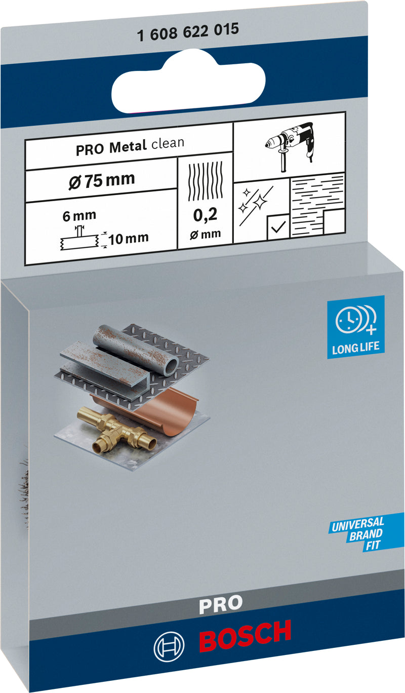 Bosch 6mm Shank Wire Wheel 75mm, Crimped,Steel