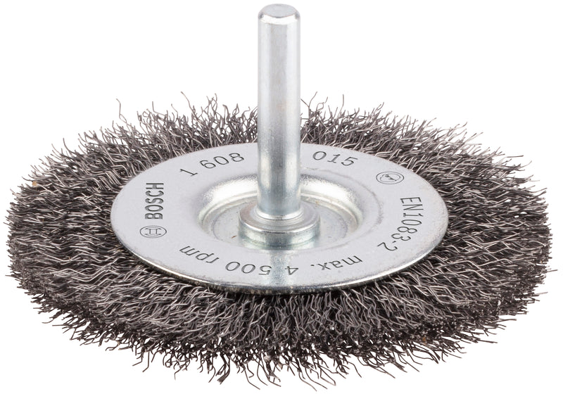 Bosch 6mm Shank Wire Wheel 75mm, Crimped,Steel