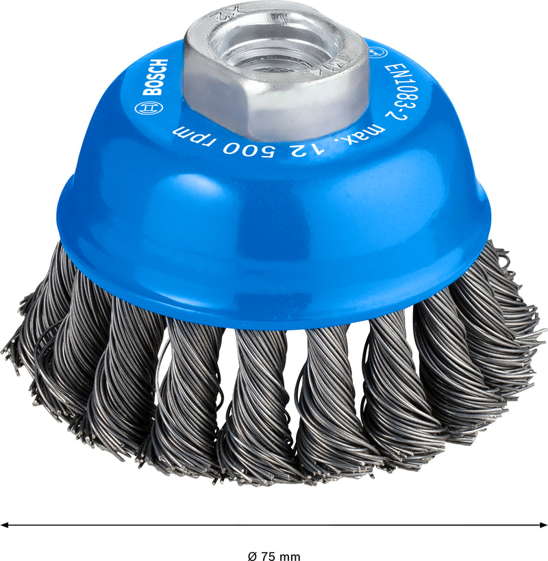 Escova de arame tipo copo com nós Bosch Bosch de 75 mm