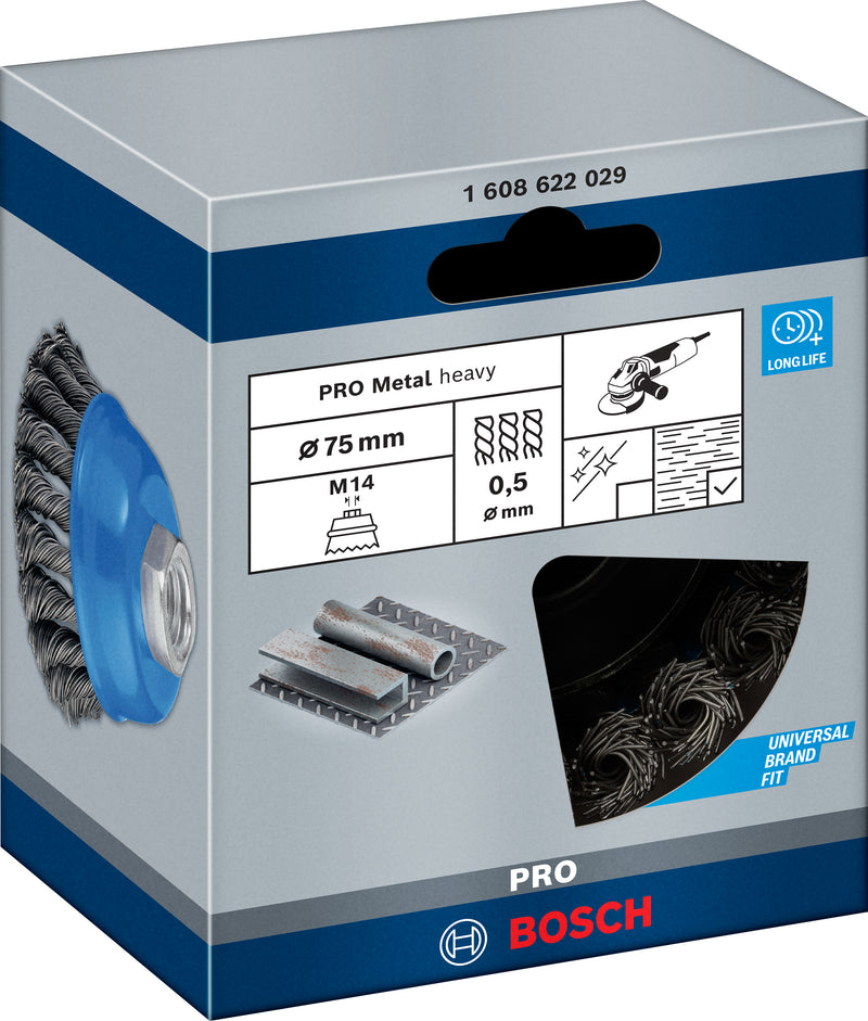 Escova de arame tipo copo com nós Bosch Bosch de 75 mm
