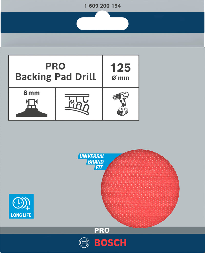 Almofada de apoio Bosch PRO, 125 x 8 mm, autocolante