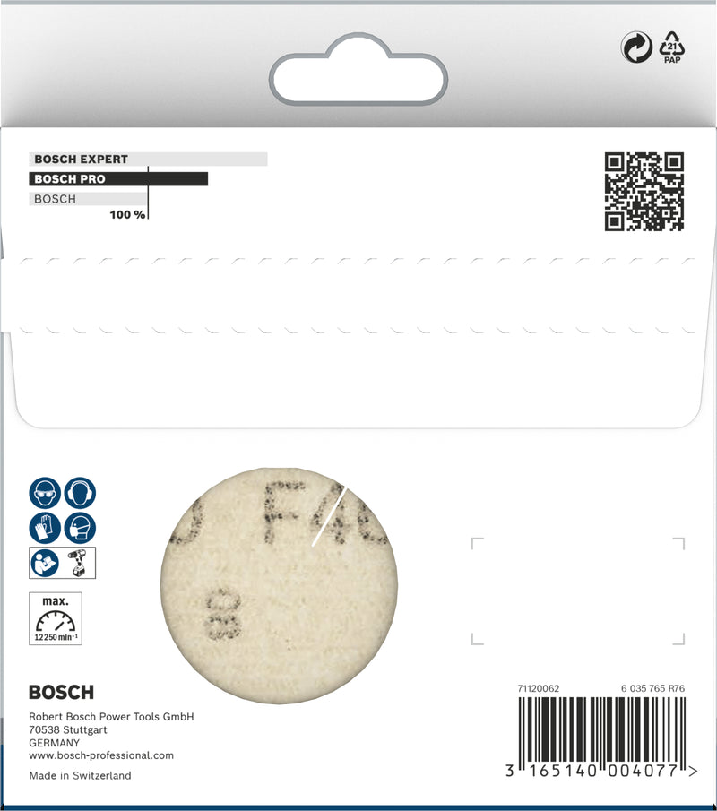 Folha de lixa Bosch EfWP, 125 mm, G180, 5x