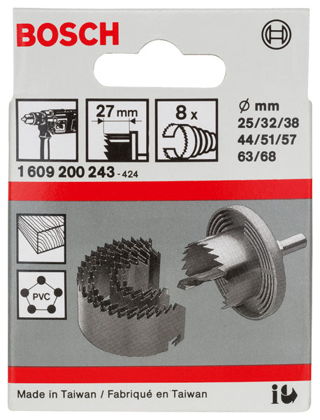 Conjunto de serras copo Bosch, 8 unidades, 25 - 68 mm