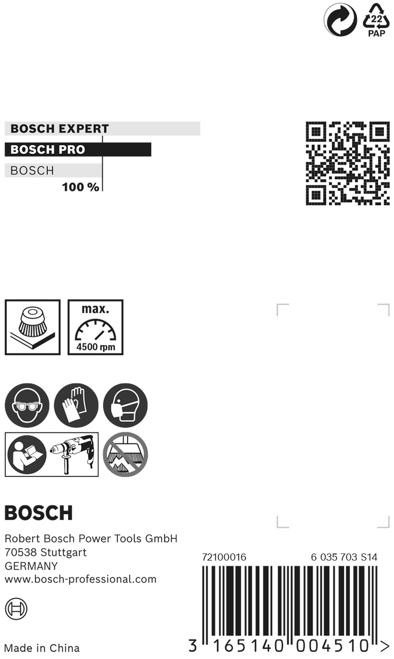 Bosch 6mm Shank Cup Brush 70mm Crimped Steel